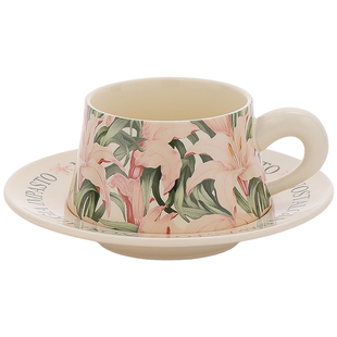 法式复古咖啡杯设计感小众陶瓷杯碟精致下午茶拿铁杯子女生日礼物