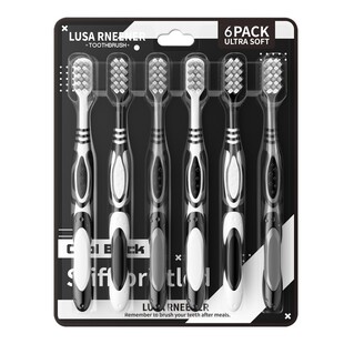 高档中硬毛牙刷黑科技去烟渍茶渍男士专用女去牙垢成人情侣家庭装