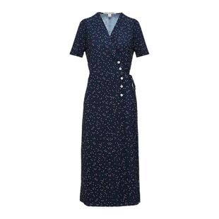 【现货】About Reformation连衣裙法式碎花显瘦v领一片式裹身系带