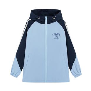 女大童外套春秋2026新款宽松时尚洋气女孩青少年初中学生连帽上衣