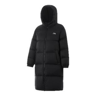 李宁儿童中长款羽绒服女男童冬季新款连帽加厚保暖舒适内胆外套