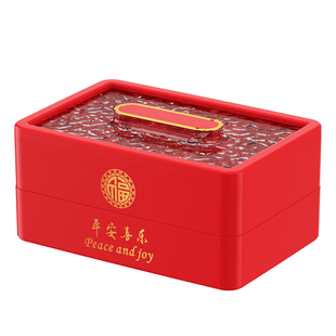 红色糖果盒六宫格零食摆放盘结婚乔迁之喜干果盘客厅坚果瓜子收纳