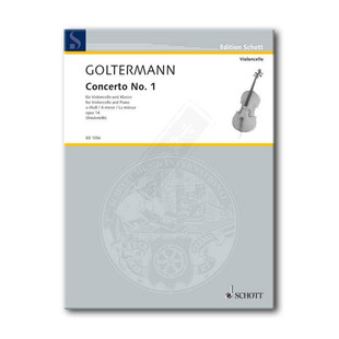 戈特曼 第一大提琴协奏曲 A小调 op14 附钢伴 朔特原版进口乐谱书 Goltermann Concerto Nos1 A Minor cello and piano ED1356