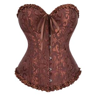 宫廷塑身衣美体上衣无肩带收腹修身显瘦性感蕾丝花边鱼骨马甲胸衣