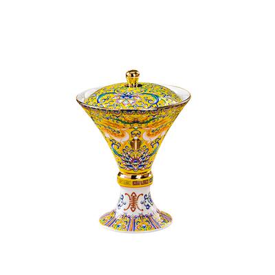 景德镇珐琅彩中式骨瓷奶茶杯