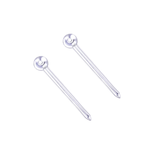 养耳洞透明树脂耳钉纯银套装耳棒隐形防堵耳骨钉耳堵硅胶免摘耳饰