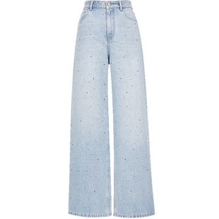 【闪闪裤】Vero Moda牛仔裤女2025秋冬新款含棉水钻百搭阔腿裤