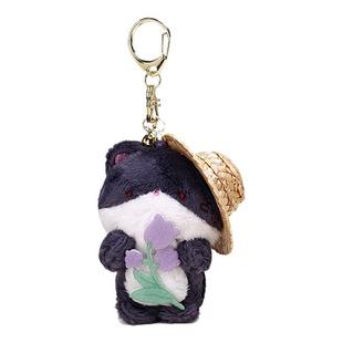 Jinnew原创田园可爱黑猫挂件迷你毛绒橘猫公仔书包钥匙扣挂饰礼物