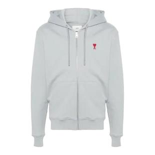 AMI PARIS 春秋款男士爱心拉链棉质连帽卫衣外套银泰百货 301479