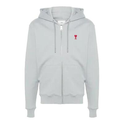 AMI PARIS 春秋款男士爱心拉链棉质连帽卫衣外套银泰百货 301479