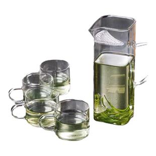 绿茶泡茶器加厚玻璃公道杯茶漏一体套装分茶器月牙过滤茶杯壶茶具