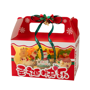 2026圣诞节快乐纸杯蛋糕装饰包装盒圣诞老人小熊插牌马芬杯手提盒