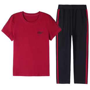 运动套装女短袖七分裤2026新款夏天夏季韩版休闲洋气嘻哈两件套