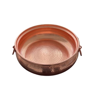 紫铜特厚涮羊肉铜火锅 清汤大口径铜锅 云南通用款紫铜锅手工制作