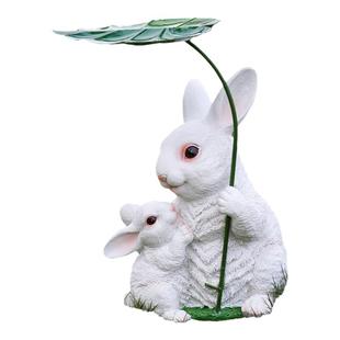 花园装饰 庭院小摆件 树脂仿真兔子户外创意小动物摆件园艺装饰品
