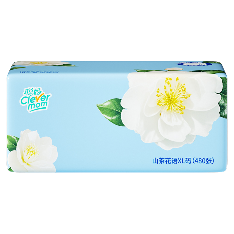 聪妈山茶花语抽纸巾4层加厚480张家用实惠装擦手卫生厕所纸巾