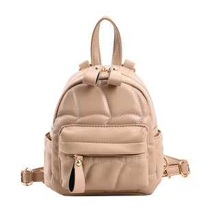 可爱绣线迷你小香双肩包小清新逛街用背包韩系女生百搭软皮质包包