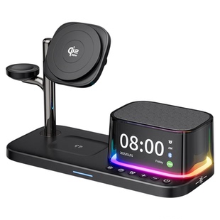 妙酷Qi2.2三合一无线充电器25W蓝牙音响Magsafe磁吸快充底座适用苹果手机iPhone17ProMax支架applewatch手表