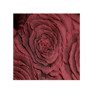 暗红玫瑰浮雕立体花朵提花布料创意高档外衣裤子礼服装设计师面料