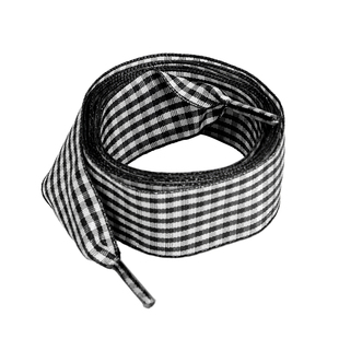 清新甜美多彩方格子鞋带丝绸缎带适配德训小白鞋帆布鞋黑白格鞋带