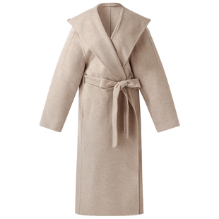 首降5折|歌莉娅男女款羊毛大衣冬季高级感长款双面毛呢外套