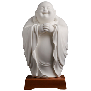 戴玉堂德化白瓷《恭喜佛》陈明良大师弥勒佛陶瓷佛像家用客厅摆件