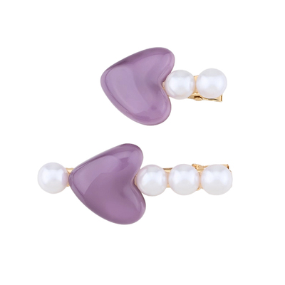 阿吉豆AJIDOU发夹珍珠树脂鸭嘴夹