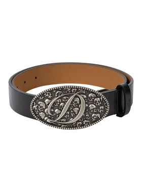 Dime MTL Skull Leather Belt 新款浮雕纹理男士腰带百搭美式皮带
