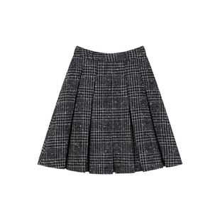 姜雯'格雷半裙'复古羊毛粗花呢冬季半身裙2025新款冬氛围感A字裙