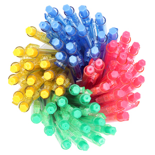 小豆芽圆珠笔快递笔学生办公用签字笔蓝色笔芯按压式油笔60支桶装