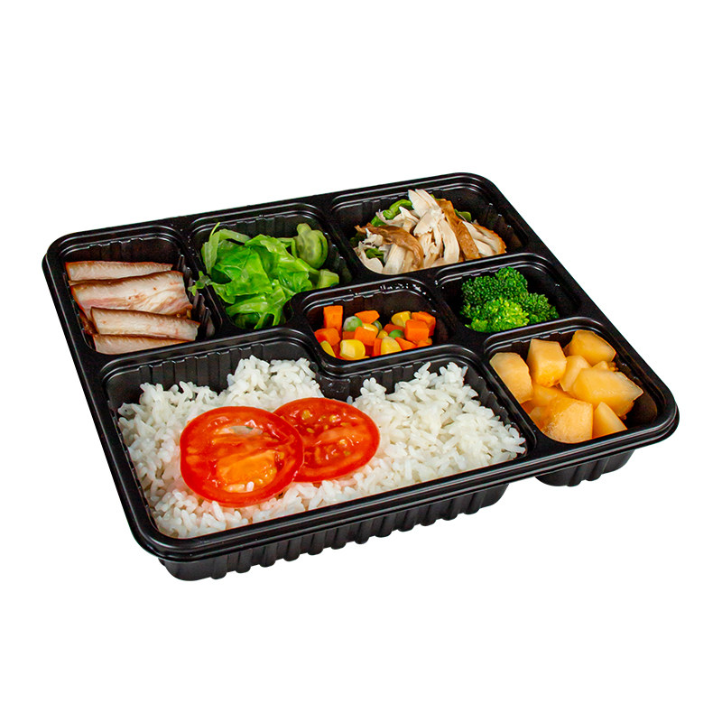 七色魔方长方塑料多格外卖打包盒