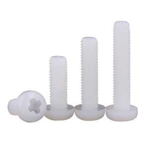 塑料螺丝圆头尼龙螺钉十字盘头螺栓黑色绝缘钉M2M2.5M3M4M5M6M8