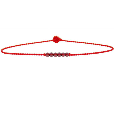 红绳手链情侣细款简单石榴石手工