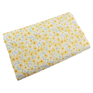 田园风柠黄色薄款碎花府绸纯棉 上衣服装连衣裙发圈床品娃衣面料