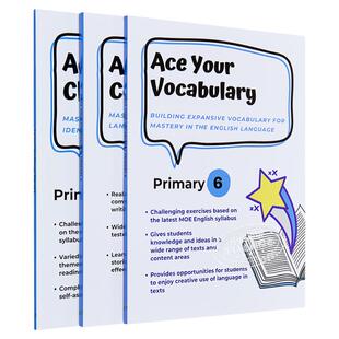 CPD 新加坡教辅 小学六年级英语学习3册套装 单词词汇 完形填空 写作 有答案适合自学 寒假暑假作业课外练习