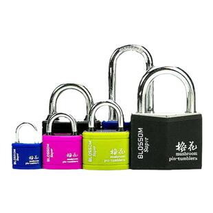 梅花锁子防盗铜锁芯挂锁小锁带钥匙彩色包胶防水宿舍家用学校柜子