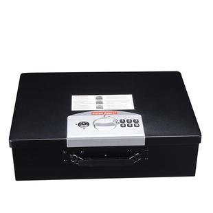 盾牌保管箱家用小型密码箱上翻式保险盒证件收纳盒手提便携式车载收纳箱指纹密码迷你保险柜跨境手枪柜盒3040