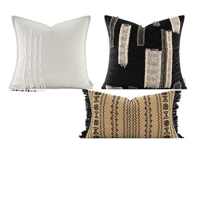 柏洛斯民宿客厅黑白高级感抱枕