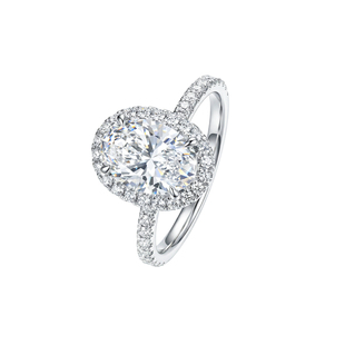 蒂芙星钻18K金培育钻石河南人工人造钻石椭圆HW家the one围镶钻戒