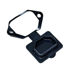 防尘盖防水防溅防泼C13品字三插三孔母座电源插座带螺丝孔橡胶盖