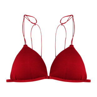 红色内衣女本命年文胸套装无钢圈美背舒适结婚新年蕾丝内衣酒红色