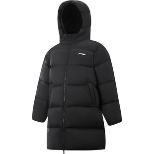 李宁童装中长款中羽绒服男女小大童篮球系列上衣连帽春季童装