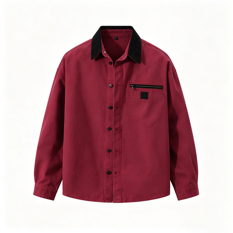 纪诗哲美式复古撞色工装夹克男