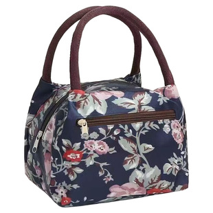 加厚防水牛津帆布便当包手提小花布包手拎小包饭盒袋女休闲包