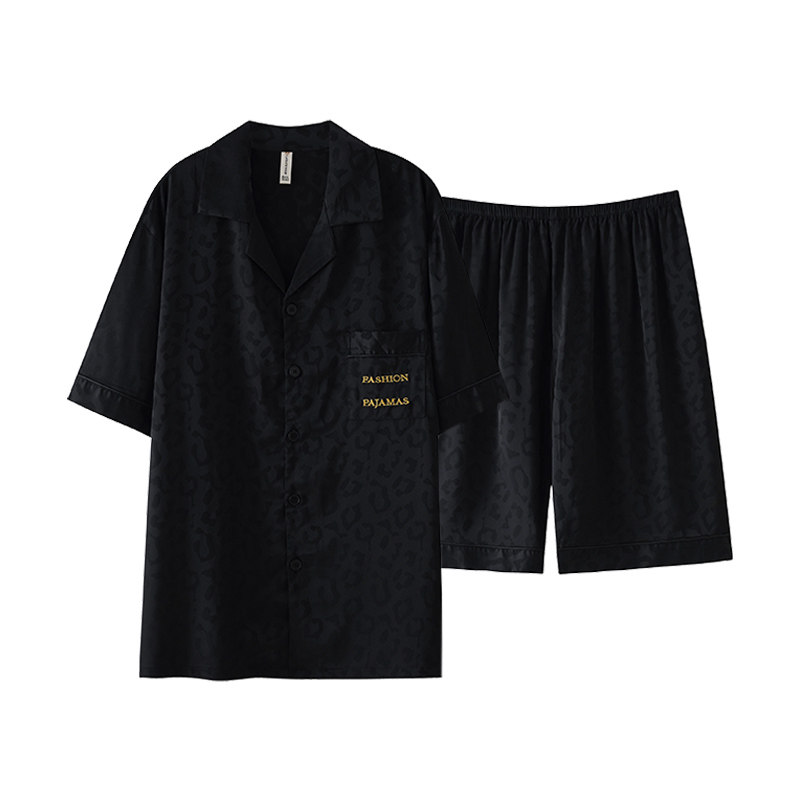 睡衣男夏季天冰丝薄款休闲家居服