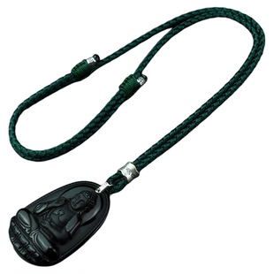 纯银吊坠扣头挂绳玉坠扣绳 U型扣项链绳马蹄扣吊坠挂绳可调节绳子