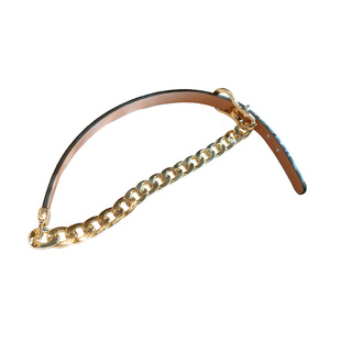 西装项圈金属纯欲黑色皮扣项链女团暗黑choker手环拼接链条颈链