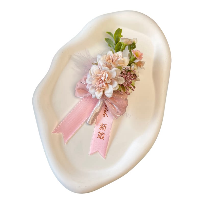 中式婚礼手工定制胸花全套