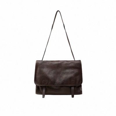 宋佳同款裘植真皮信使漫邮包