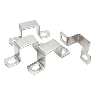 304不锈钢方卡方形卡方管卡扣骑马卡抱箍欧姆直角支架u型管卡